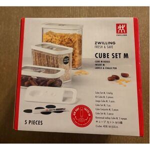 ZWILLING Fresh & Save Cube Set M 5-Piece Vacuum Food Storage Container Set NIB